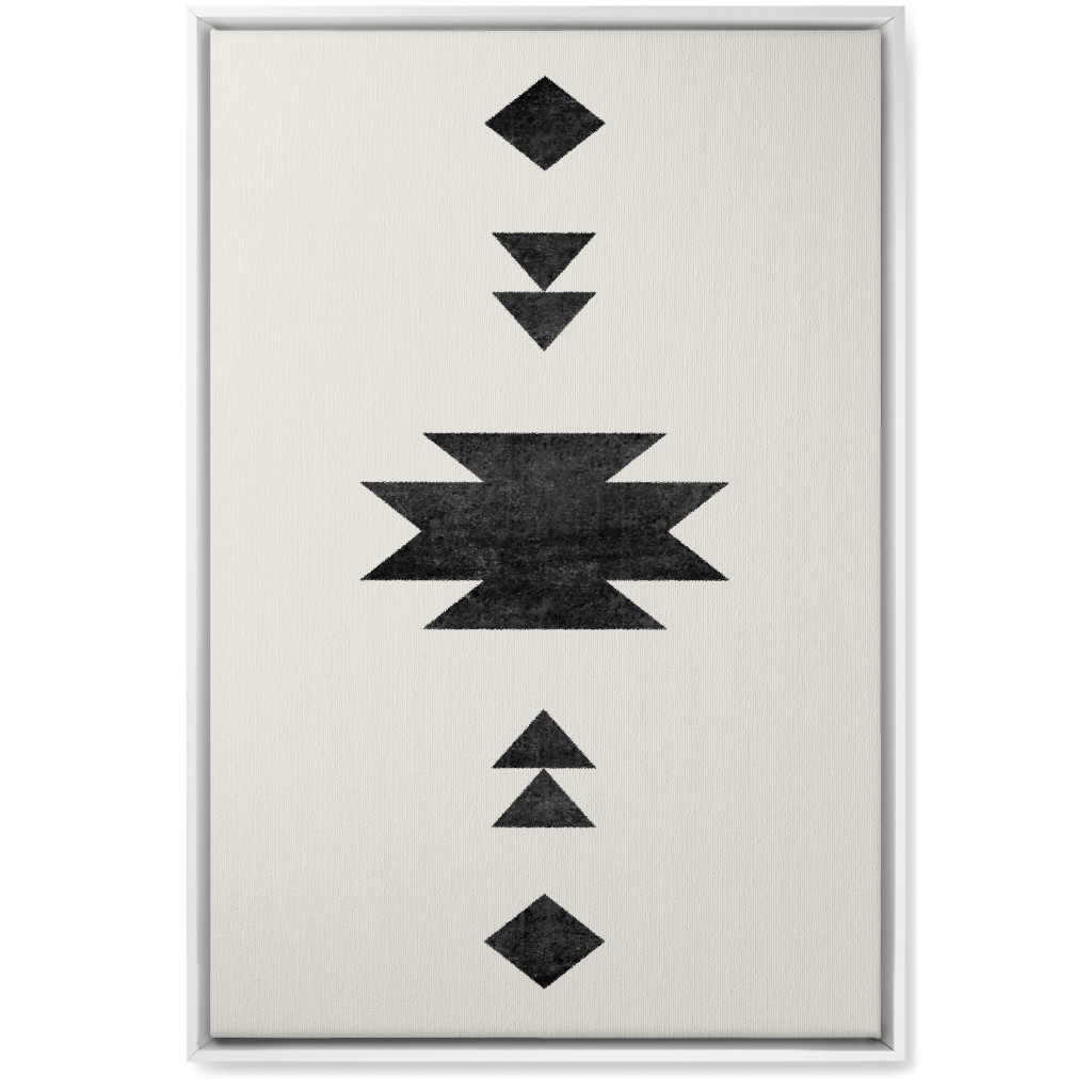 Aztec Southwest - Neutral Wall Art, White, Single piece, Canvas, 20x30, Beige, Pearl