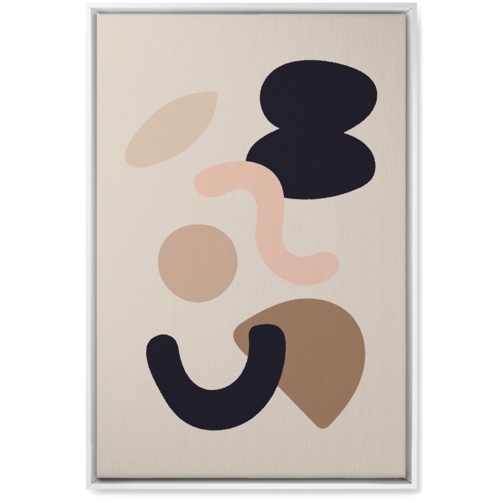 Abstract Collage - Neutral Wall Art, White, Single piece, Canvas, 20x30, Beige