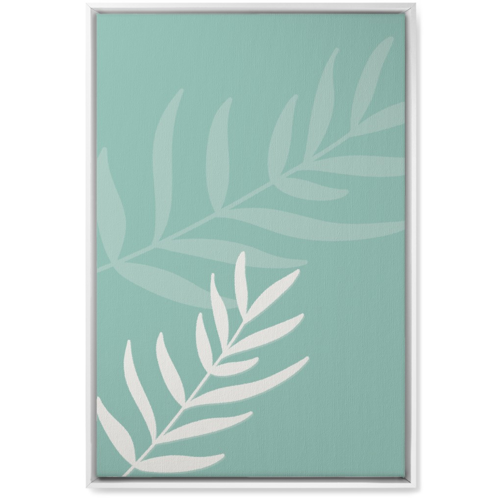 Fern Leaves in Neutral Earth Tones Wall Art, White, Single piece, Canvas, 20x30, Green, Spring Valley