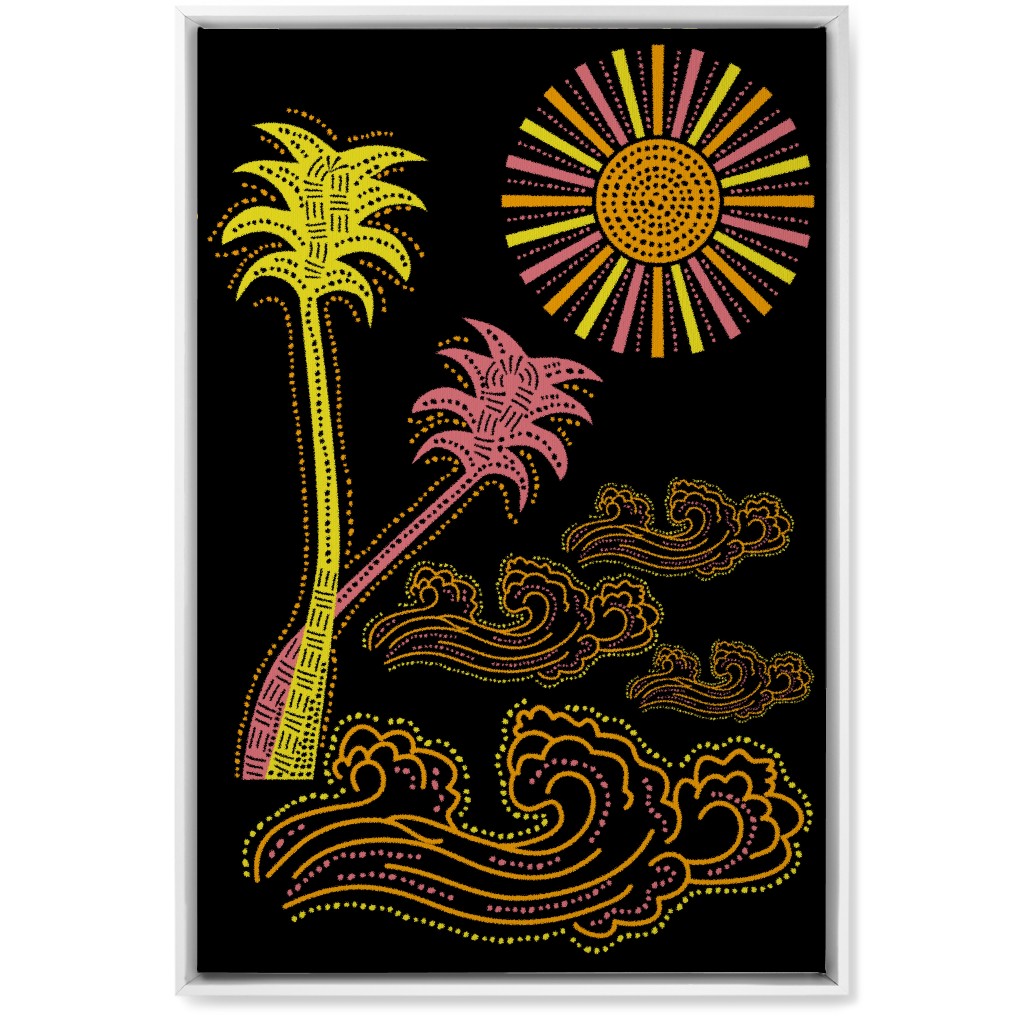 Optimistic Sunny Tropical Summer Art Wall Art, White, Single piece, Canvas, 20x30, Multicolor