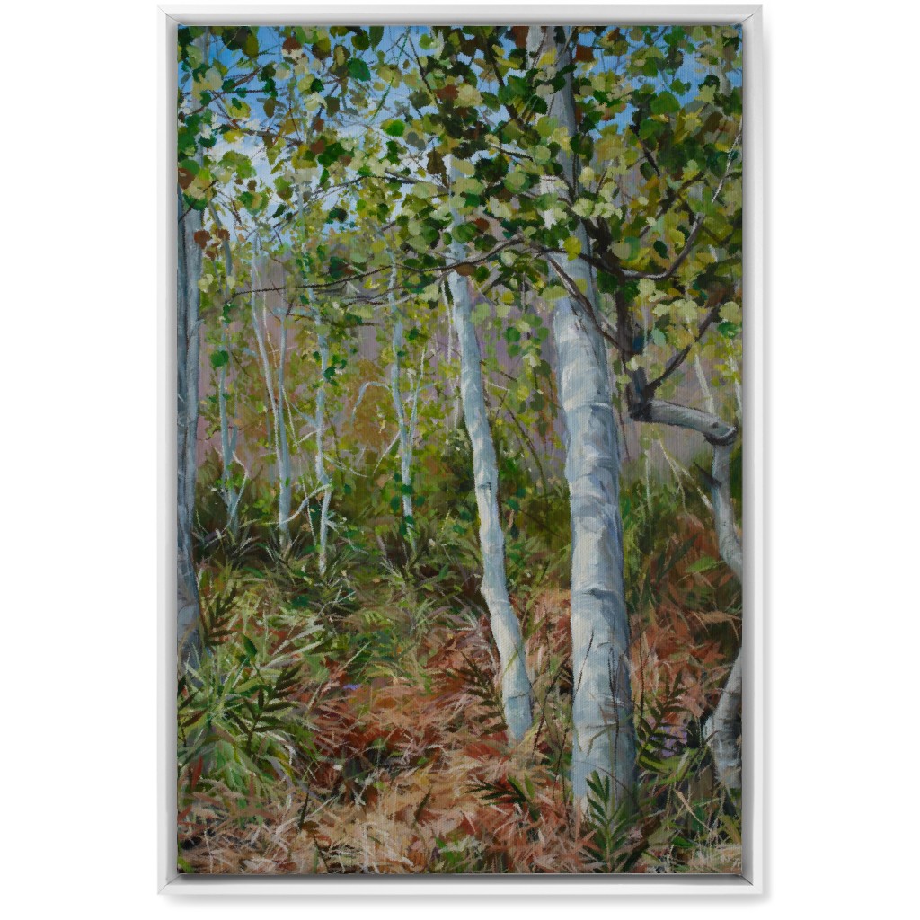 Quaking Aspen Painting Wall Art, White, Single piece, Canvas, 20x30, Green