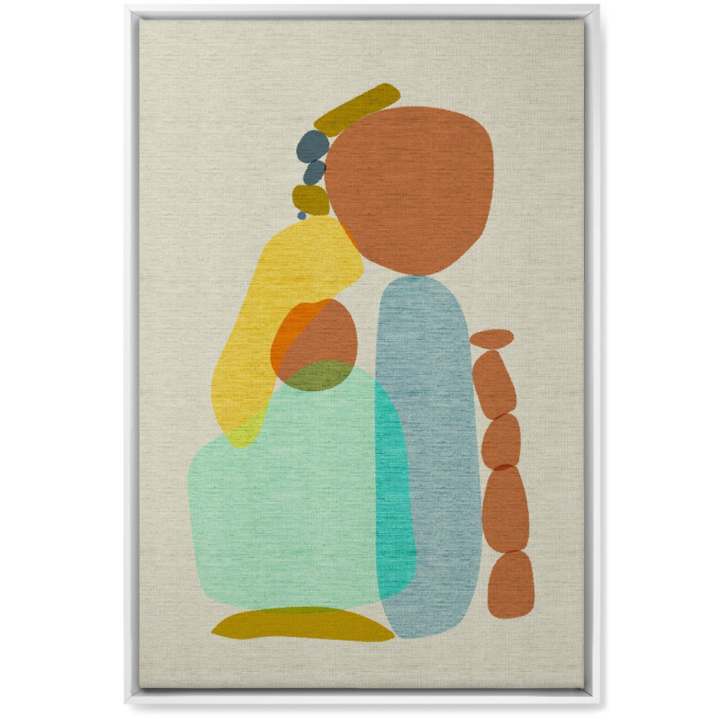 Abstract Vertical Rocks - Multi Wall Art, White, Single piece, Canvas, 20x30, Multicolor