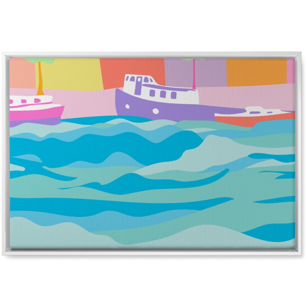 Minimalist Copenhagen Dock - Multi Wall Art, White, Single piece, Canvas, 20x30, Multicolor