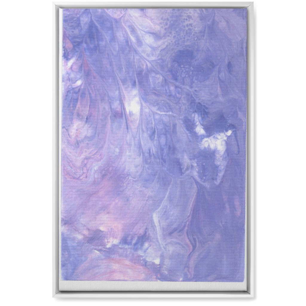 Acrylic Pour Abstract - Purple Wall Art, White, Single piece, Canvas, 20x30, Purple