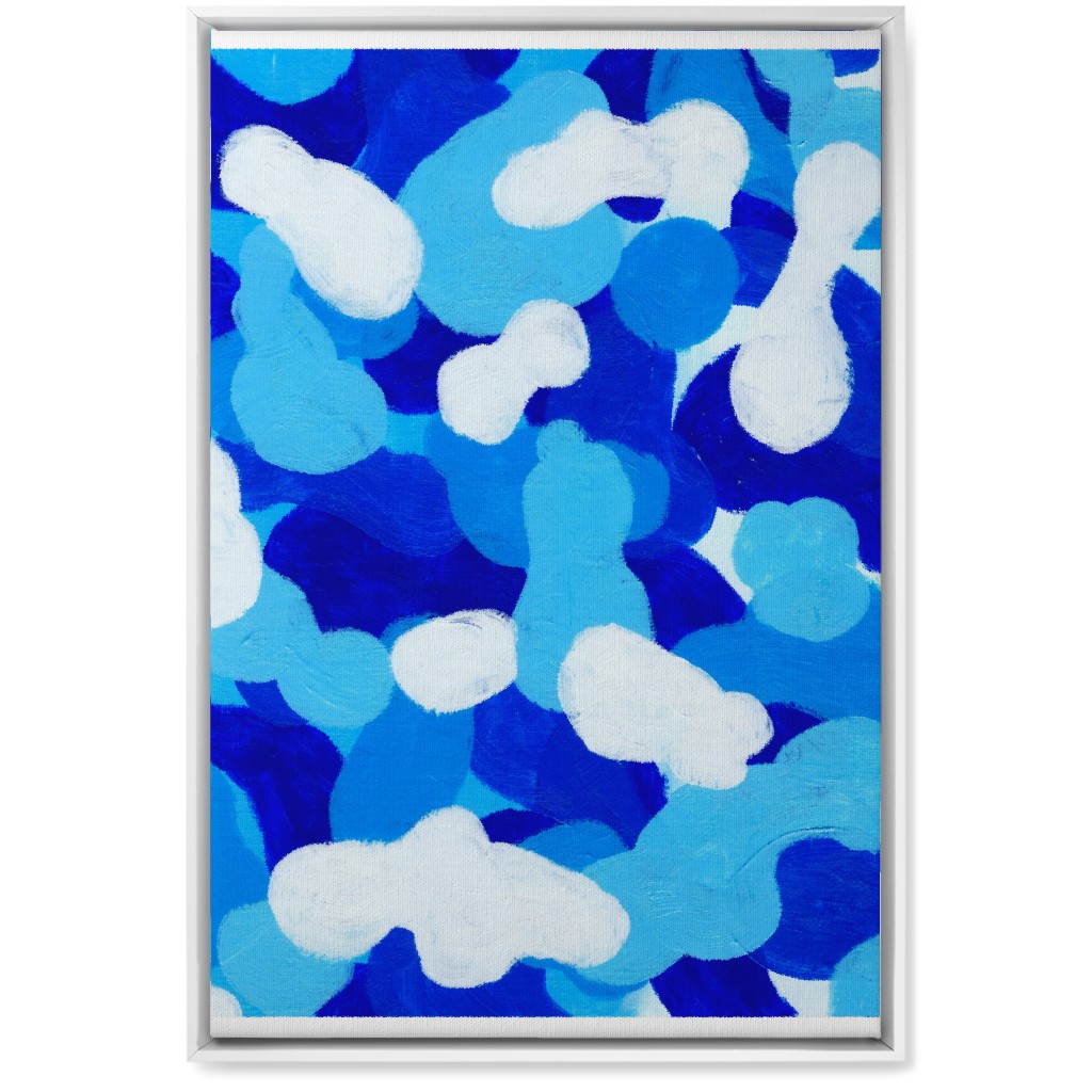 Abstract Cloud - Blue Wall Art, White, Single piece, Canvas, 20x30, Blue