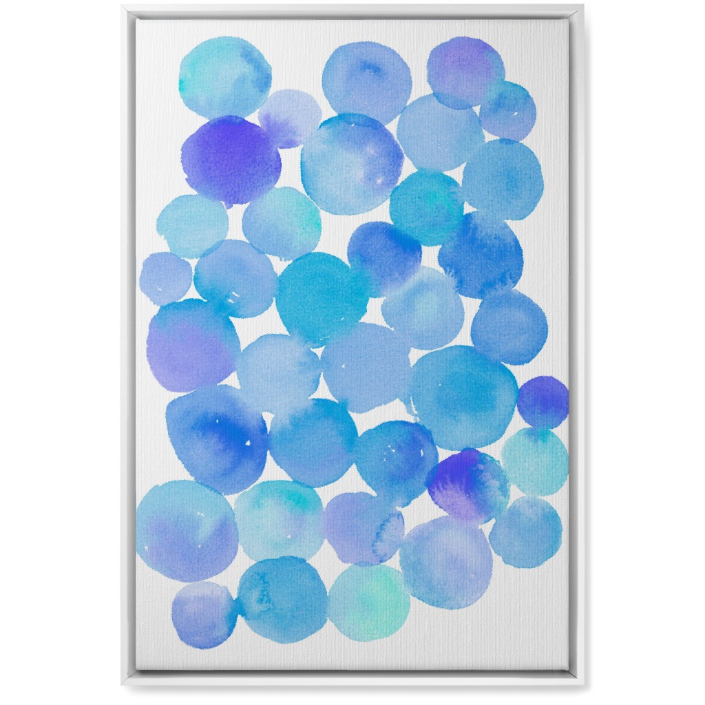 Watercolor Circles Wall Art, White, Single piece, Canvas, 20x30, Blue