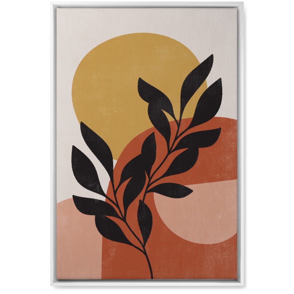 Earthen Crest - Terracotta Wall Art, White, Single piece, Canvas, 20x30, Orange