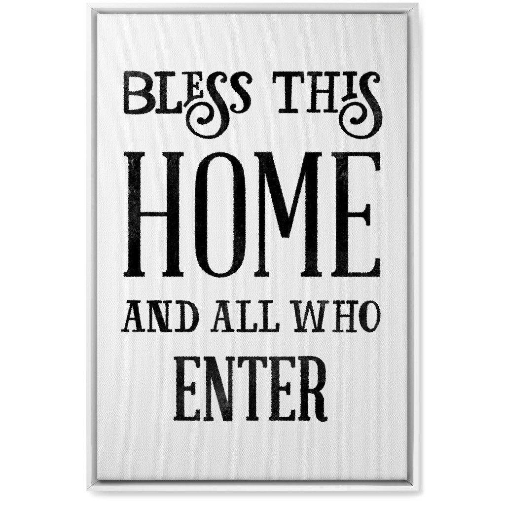 Bless This Home Wall Art, White, Single piece, Canvas, 20x30, White