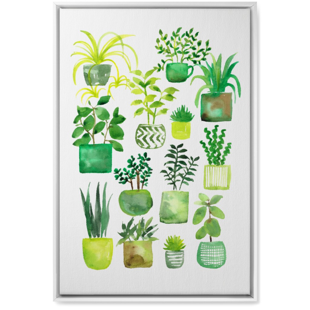 House Plants - Green Wall Art, White, Single piece, Canvas, 20x30, Green, Classic Green