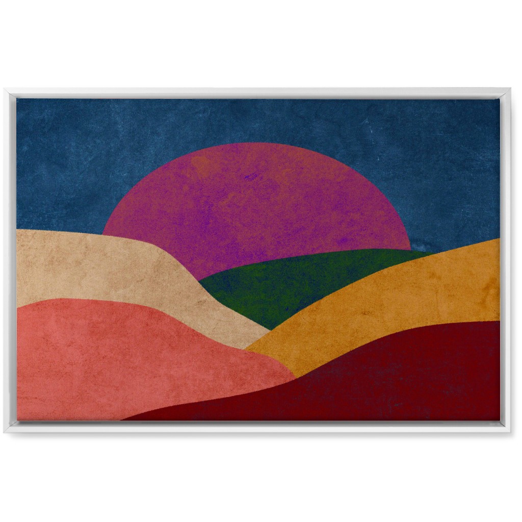 Mountains At Dusk Wall Art, White, Single piece, Canvas, 20x30, Multicolor