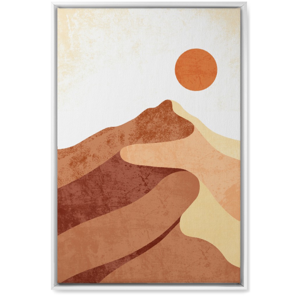 Desert Landscape - Earthy Warm Tones Wall Art, White, Single piece, Canvas, 20x30, Orange