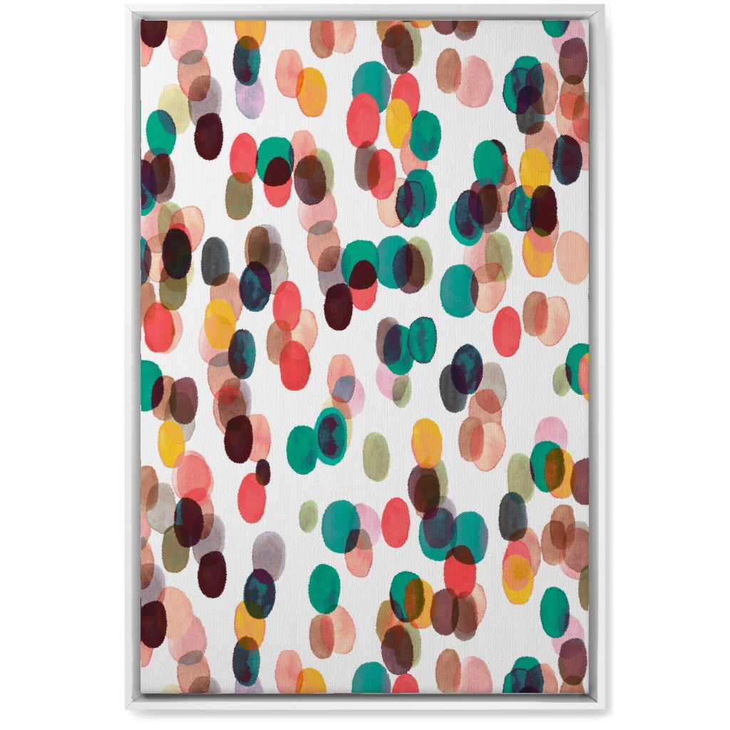 Relaxing Colorful Dots - Multi Wall Art, White, Single piece, Canvas, 20x30, Multicolor