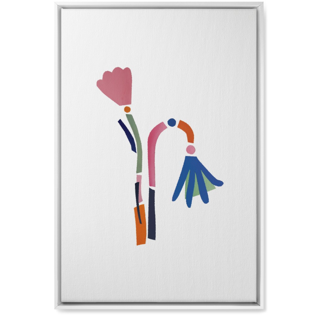 Flowerbed Bouquet - Multi on White Wall Art, White, Single piece, Canvas, 20x30, Multicolor
