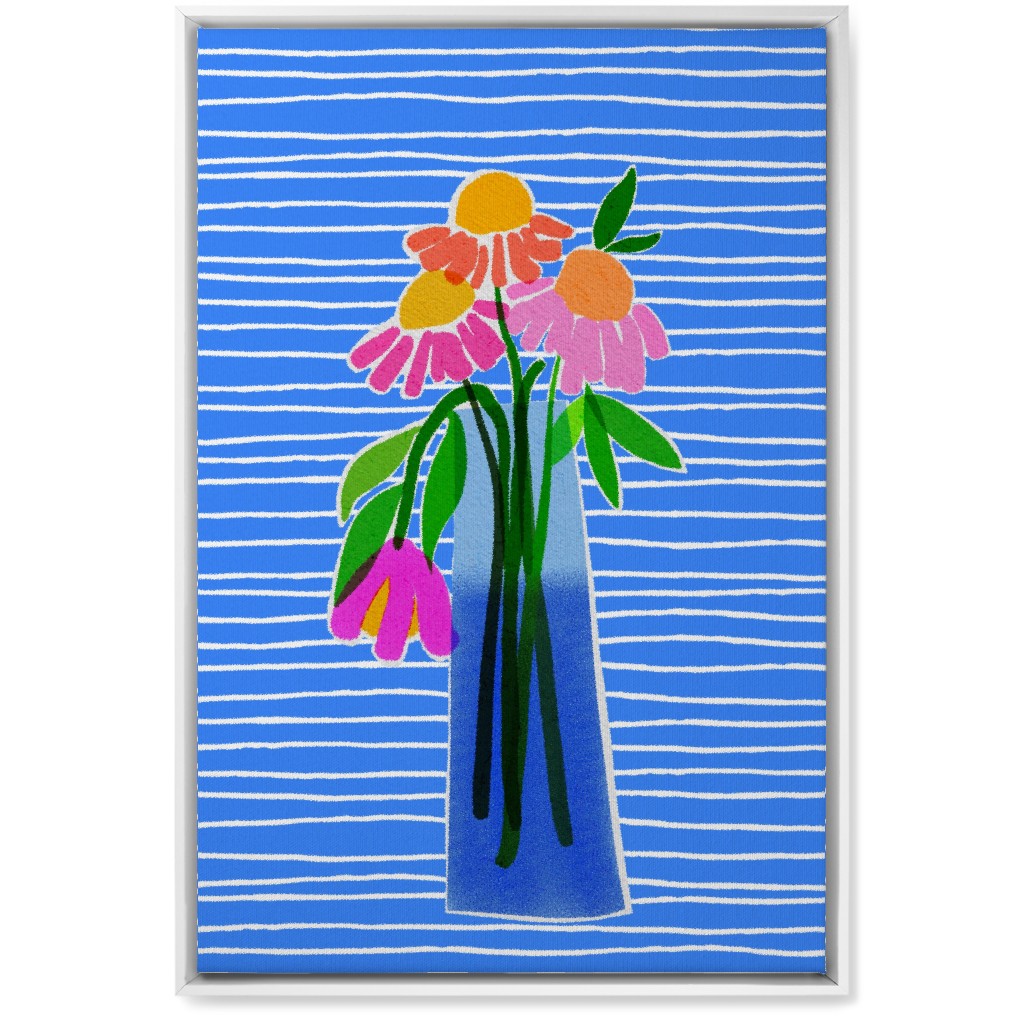 Santorini - Blue Wall Art, White, Single piece, Canvas, 20x30, Blue, True Blue