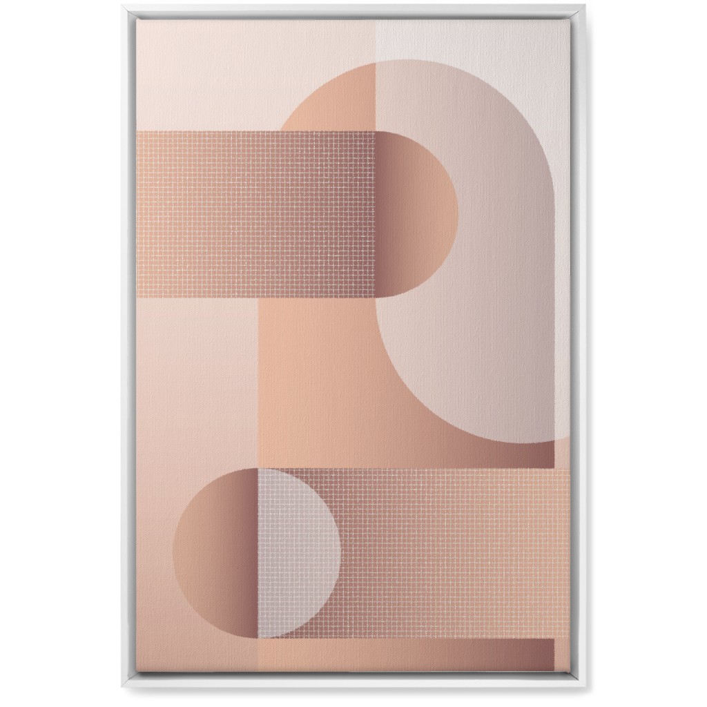Geometric Arches - Neutral Wall Art, White, Single piece, Canvas, 20x30, Pink