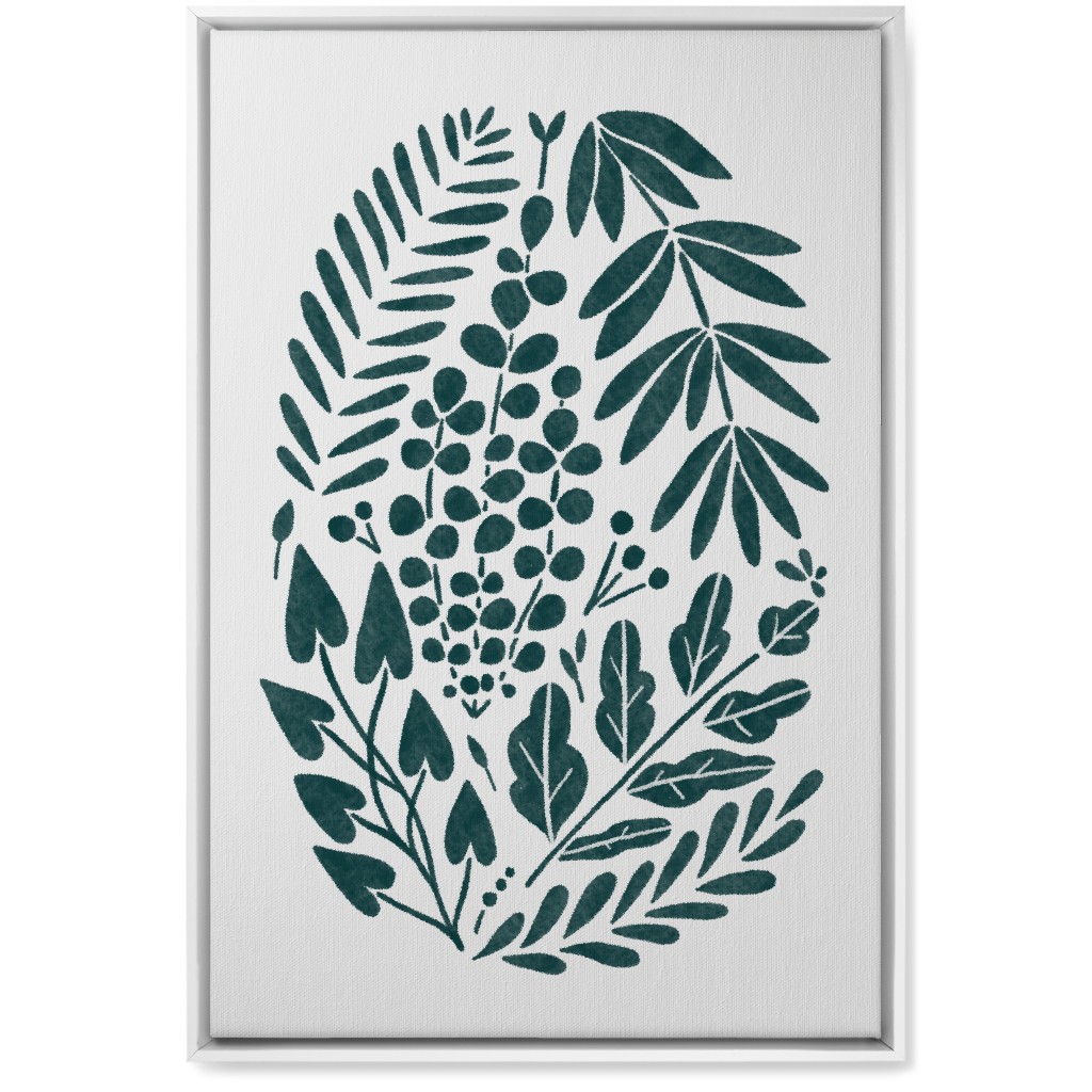 Botanical Composition Wall Art, White, Single piece, Canvas, 20x30, Green, Hemlock