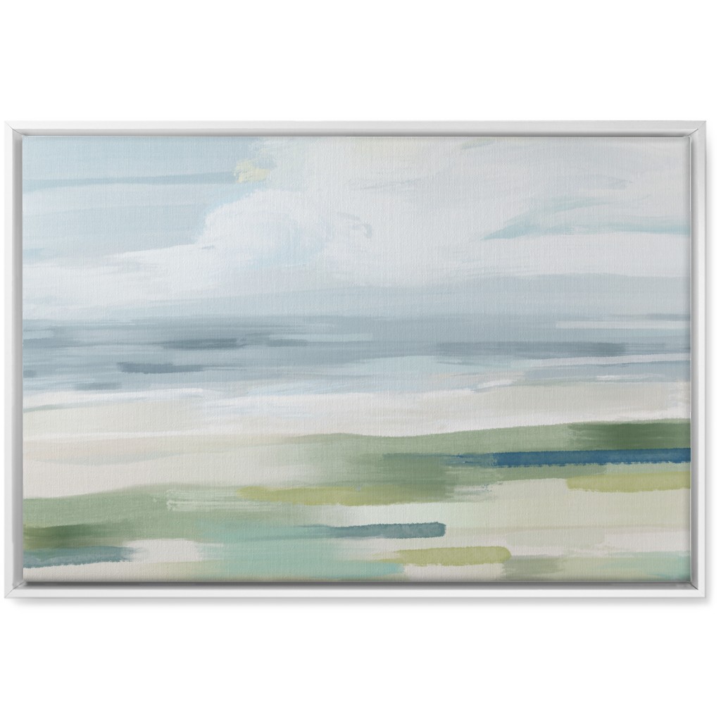 Shore Line Wall Art, White, Single piece, Canvas, 20x30, Blue