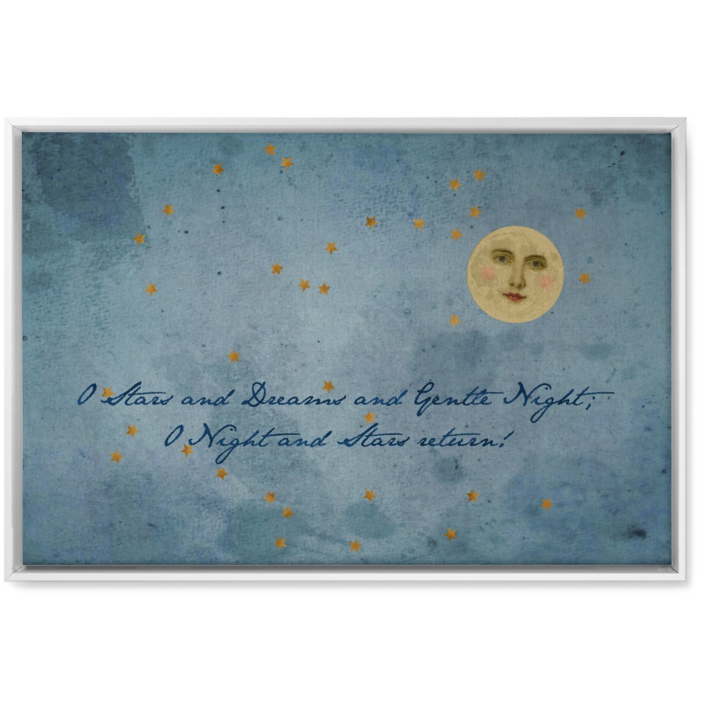 O Night - Blue Wall Art, White, Single piece, Canvas, 20x30, Blue