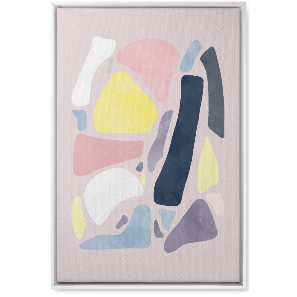 Organic Abstract Shapes - Multi Wall Art, White, Single piece, Canvas, 20x30, Multicolor