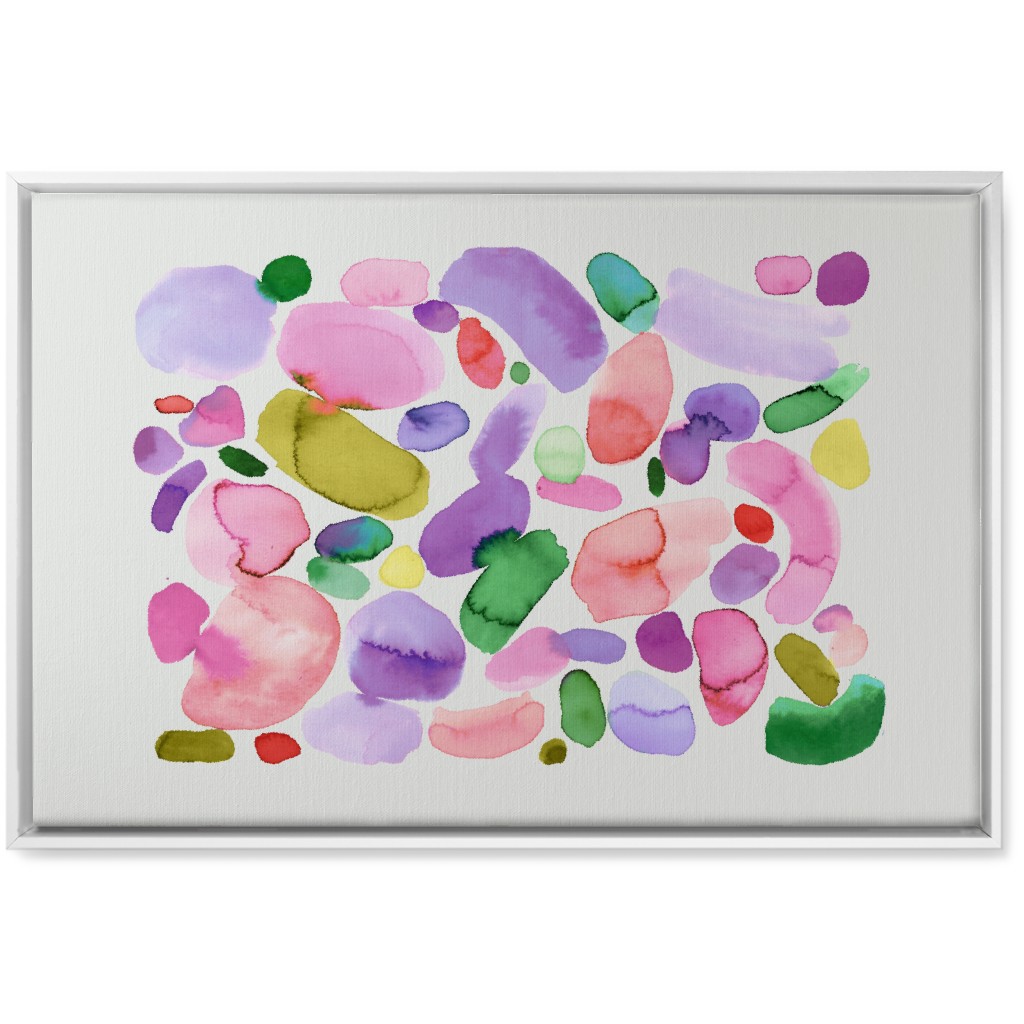 Summer Joy Watercolor Abstract - Pink Wall Art, White, Single piece, Canvas, 20x30, Multicolor