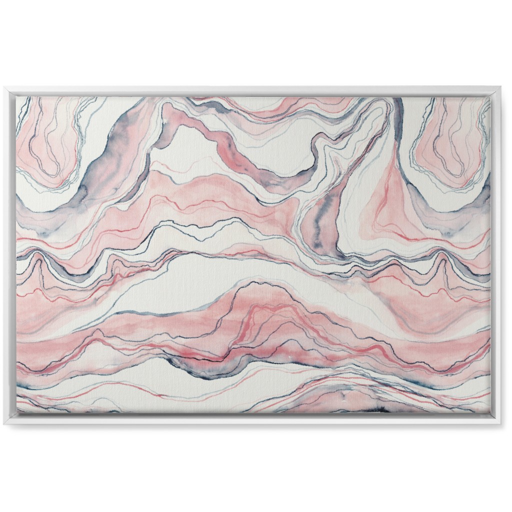 Watercolor Marble Wall Art, White, Single piece, Canvas, 20x30, Pink
