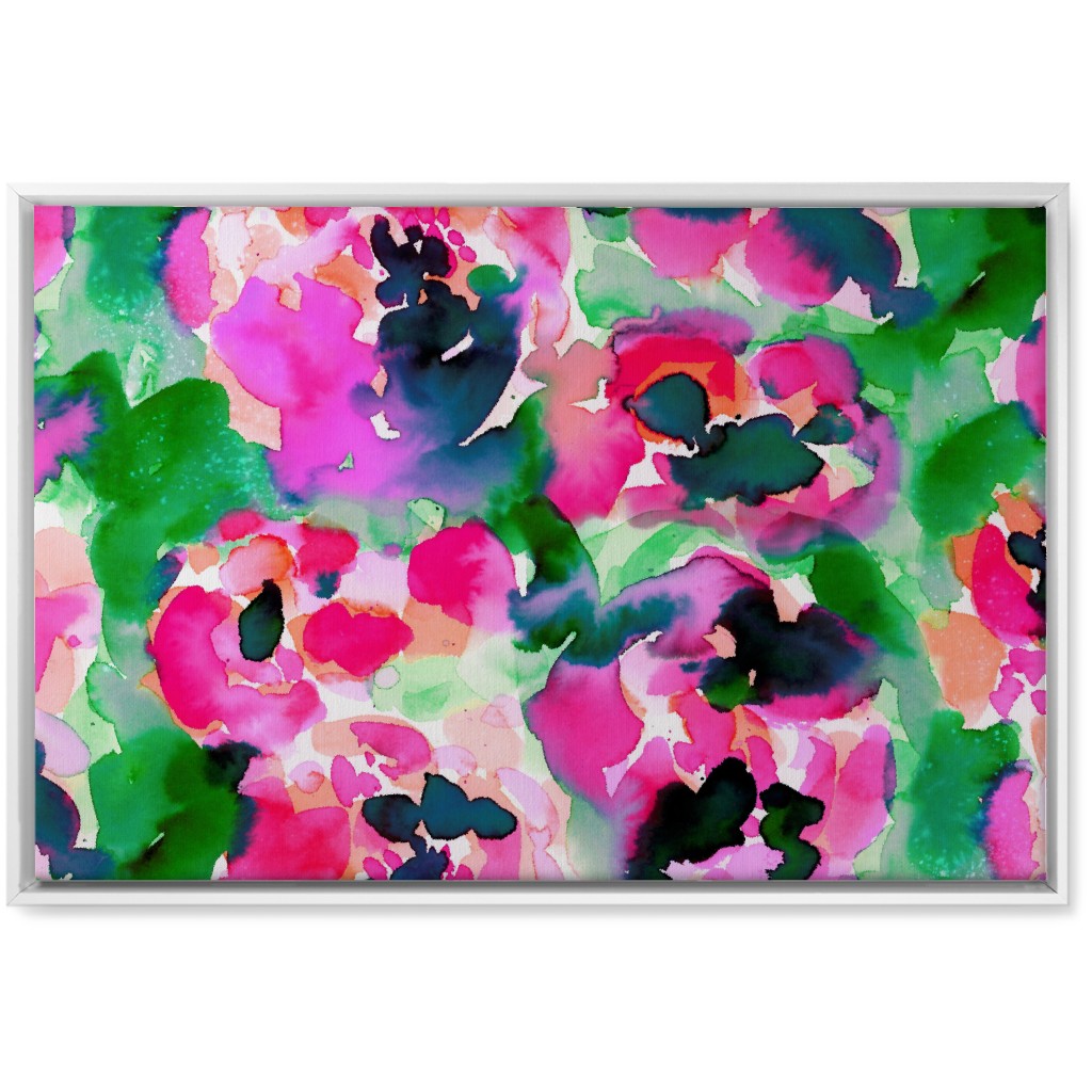 Abstract Flora Watercolor - Multi Wall Art, White, Single piece, Canvas, 20x30, Multicolor