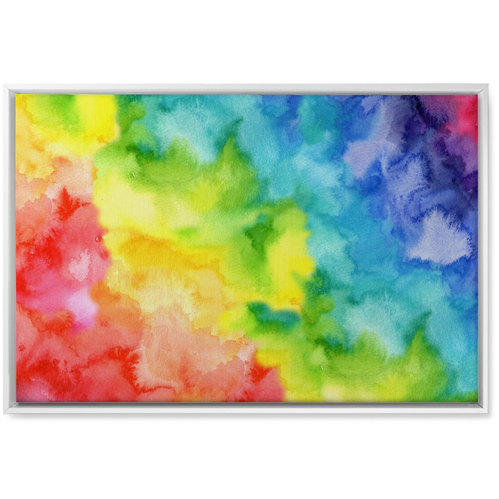Rainbow Watercolor Wash - Multi Wall Art, White, Single piece, Canvas, 20x30, Multicolor