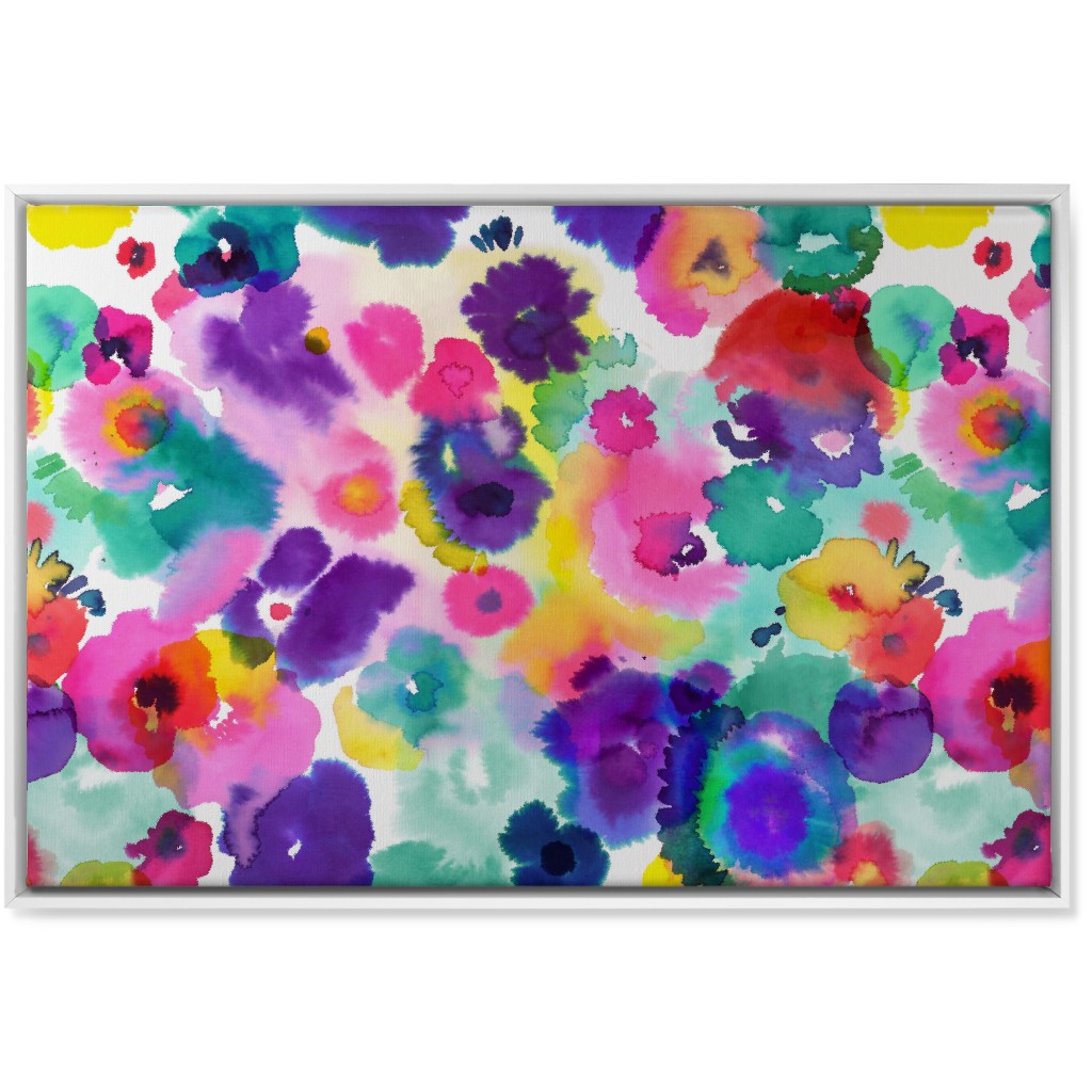 Abstract Floral Watercolor - Multi Wall Art, White, Single piece, Canvas, 24x36, Multicolor