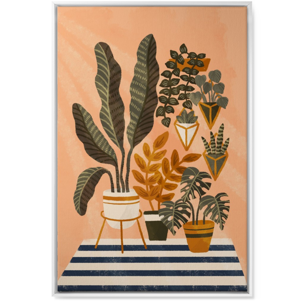 Cozy Home Jungle - Pink Wall Art, White, Single piece, Canvas, 24x36, Pink
