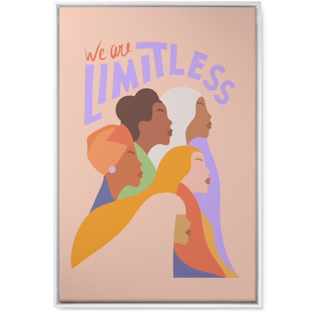 Limitless Woman - Bright Pastels Wall Art, White, Single piece, Canvas, 24x36, Pink, Bright Pink