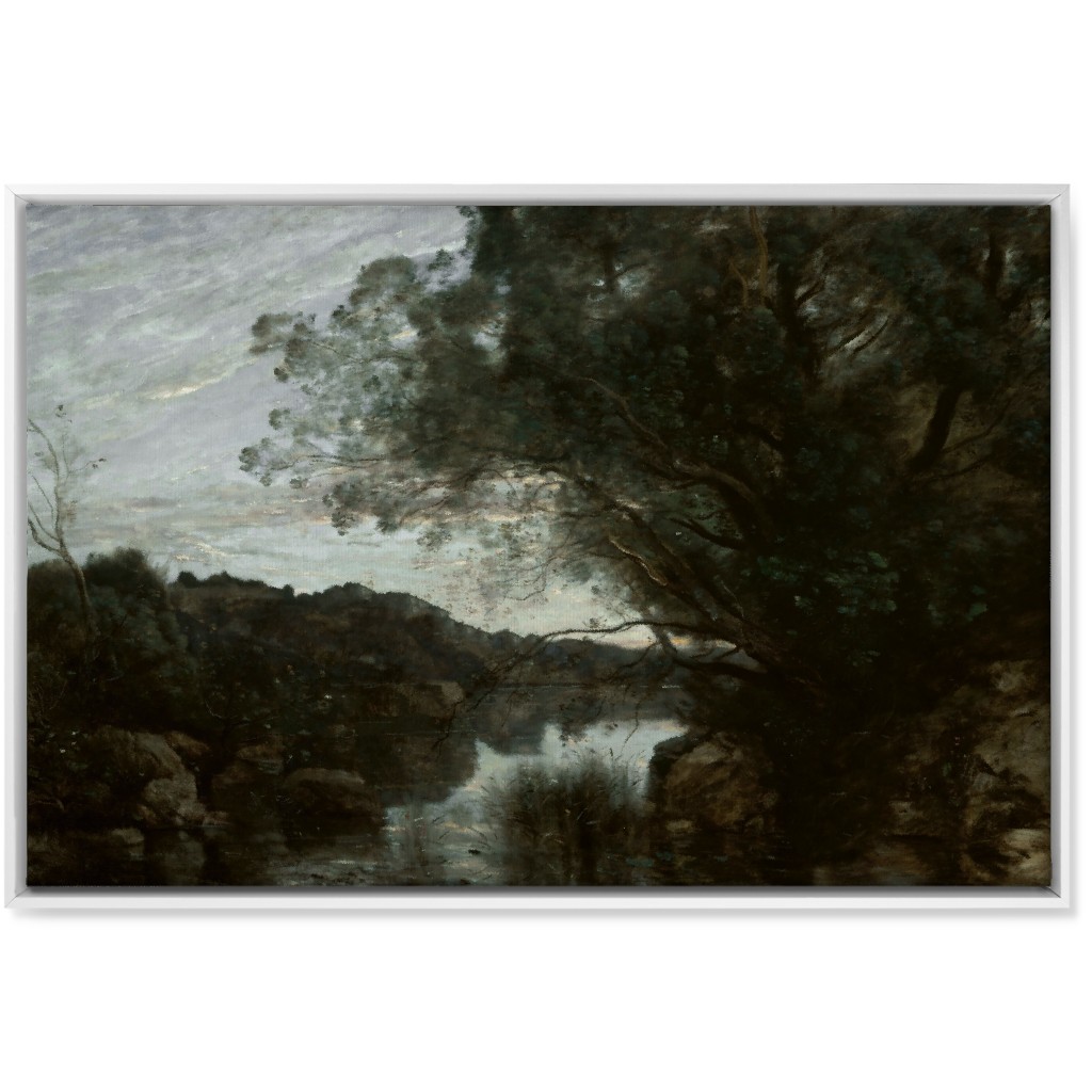 Lakeside Wall Art, White, Single piece, Canvas, 24x36, Green