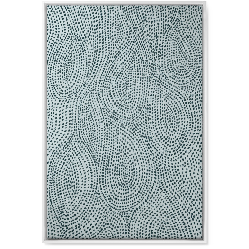 Drop Dots - Blue Wall Art, White, Single piece, Canvas, 24x36, Blue, True Blue