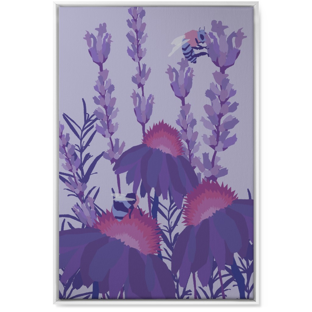 Lavender Fields - Purple Wall Art, White, Single piece, Canvas, 24x36, Purple, Purple