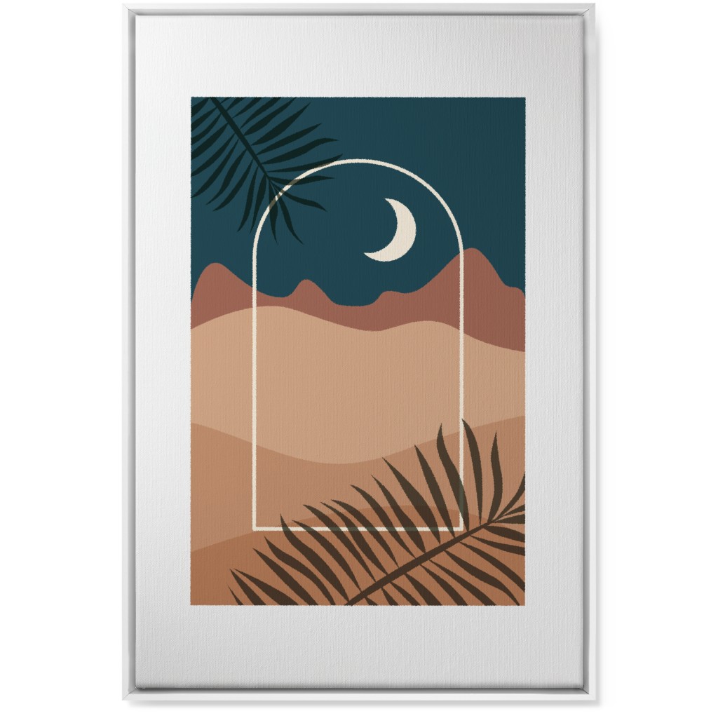 Abstract Landscapes in Windows Moon Wall Art, White, Single piece, Canvas, 24x36, Multicolor