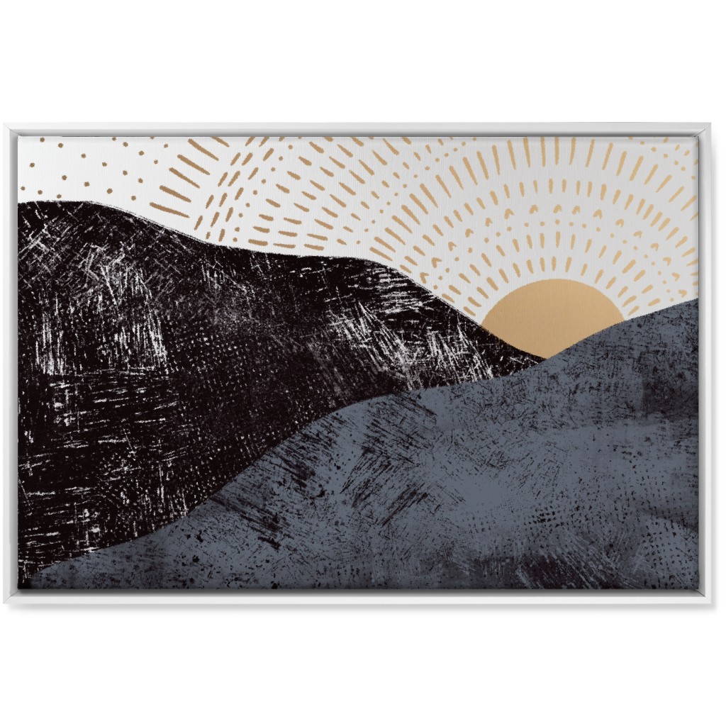 Sunrise on Mountains - Earth Tones Wall Art, White, Single piece, Canvas, 24x36, Multicolor