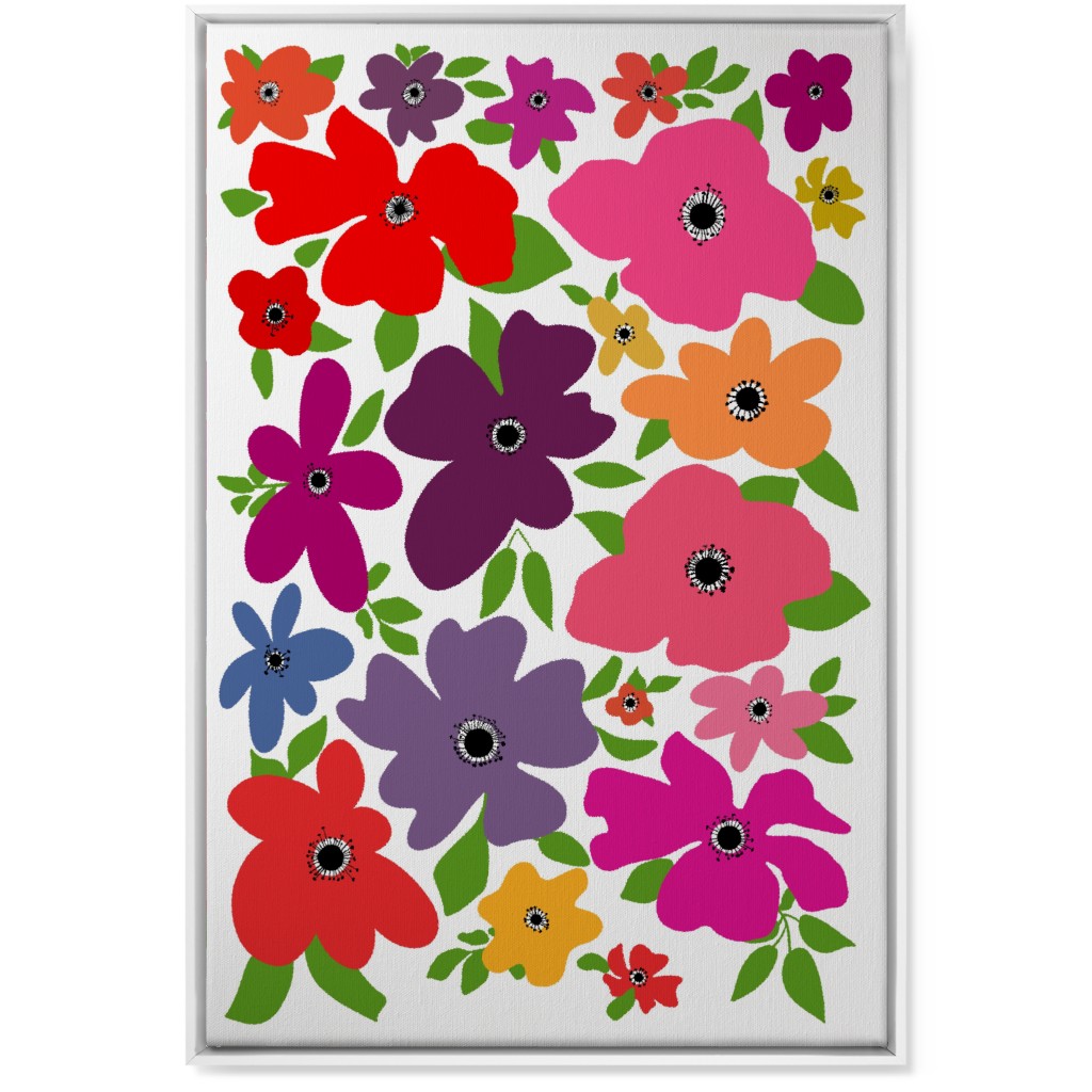 Floral Palooza - Multi Wall Art, White, Single piece, Canvas, 24x36, Multicolor