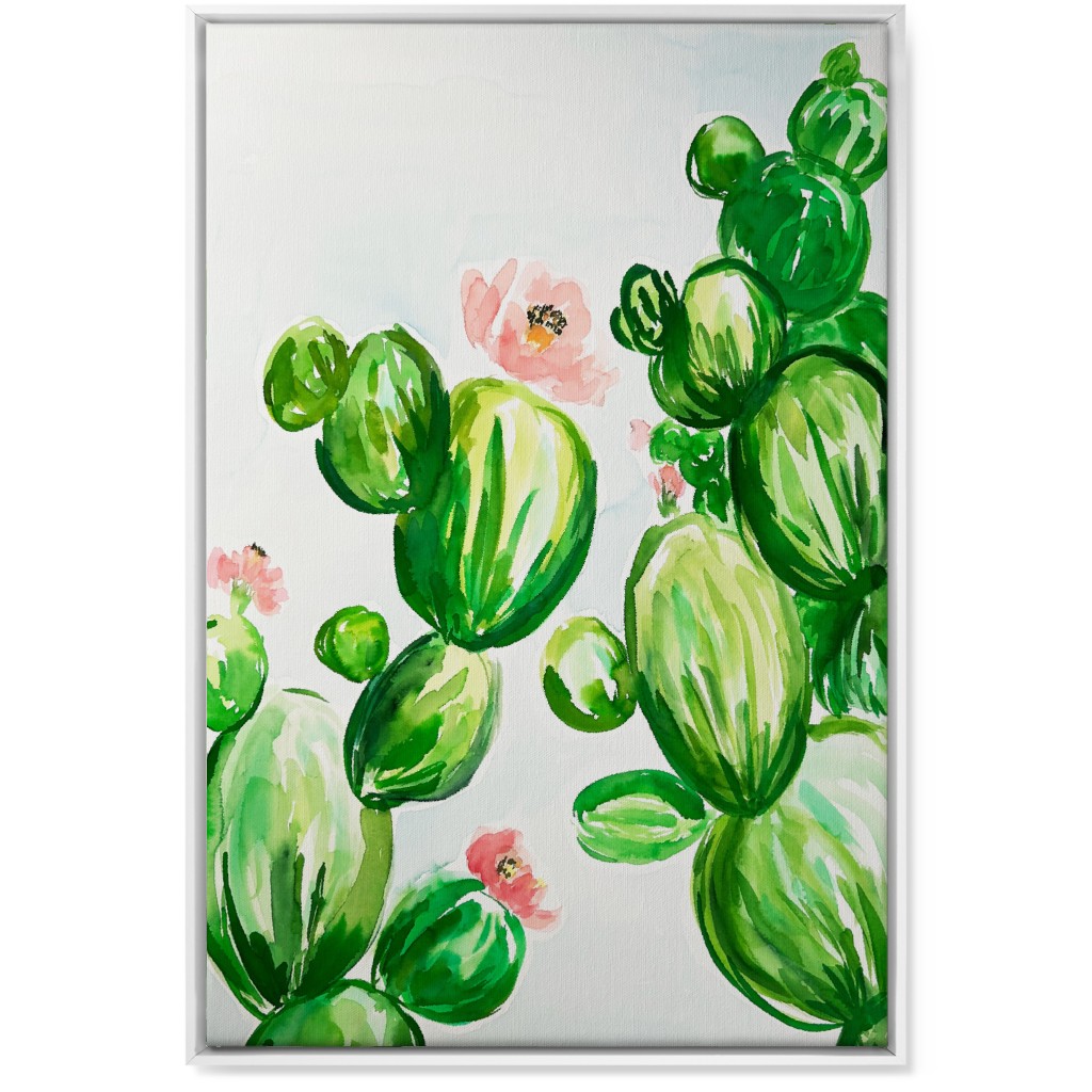 Desert Sunset - Green Wall Art, White, Single piece, Canvas, 24x36, Green