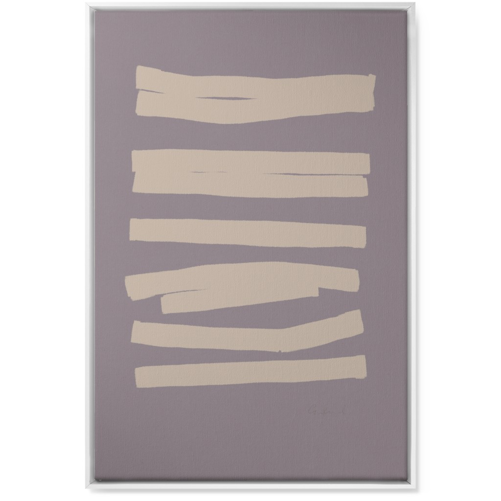 Abstract Bold Stripes I Wall Art, White, Single piece, Canvas, 24x36, Purple, Clay