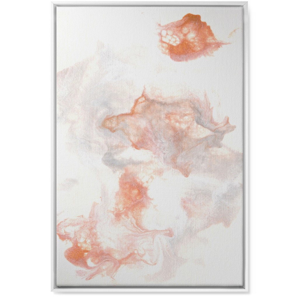 Acrylic Pour - Copper Wall Art, White, Single piece, Canvas, 24x36, Pink