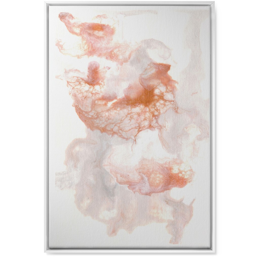 Acrylic Pour Abstract - Copper Wall Art, White, Single piece, Canvas, 24x36, Pink