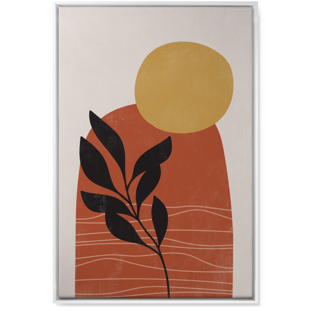 Earthen Plateau - Terracotta Wall Art, White, Single piece, Canvas, 24x36, Orange