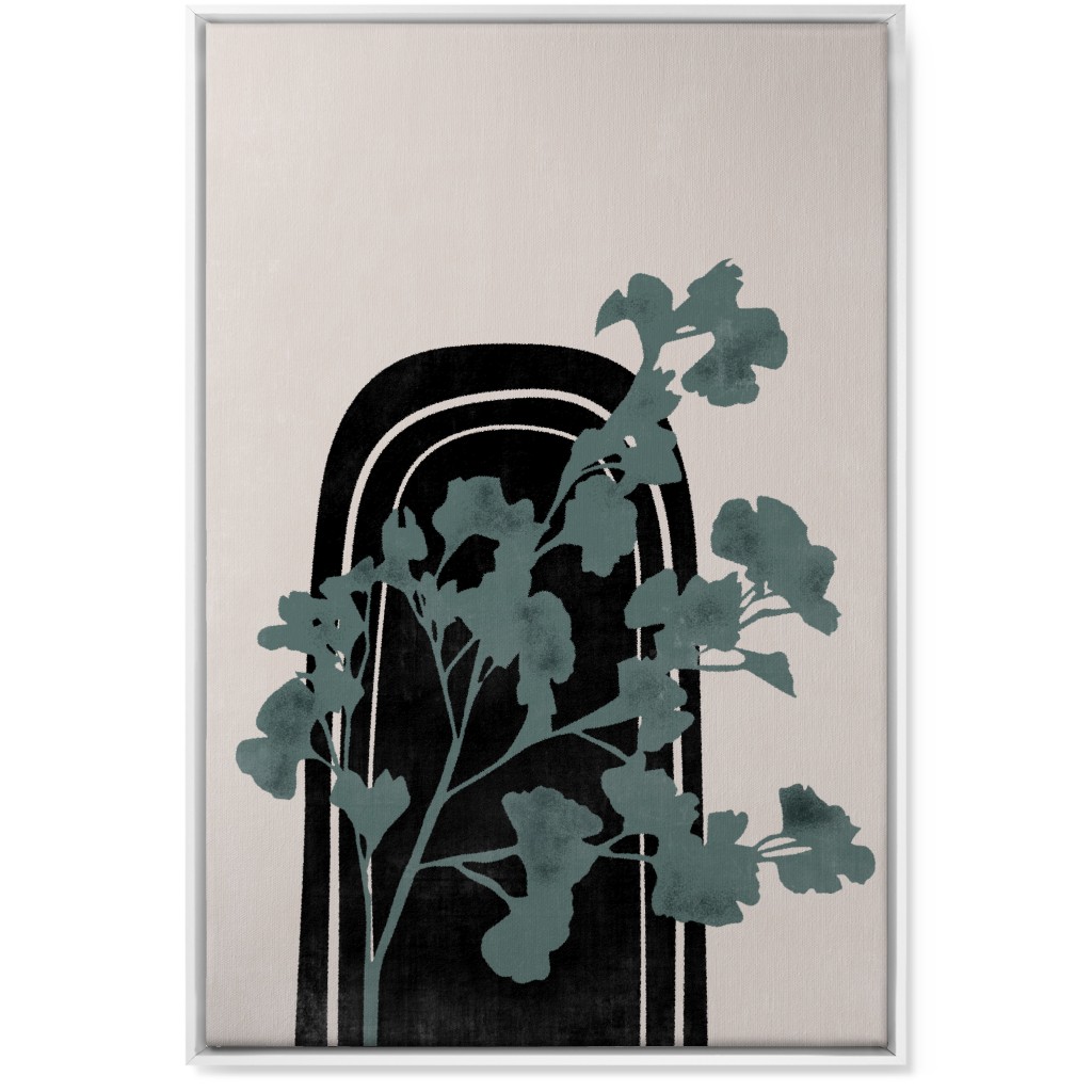 Modern Garden Archway - Green and Ivory Wall Art, White, Single piece, Canvas, 24x36, Green