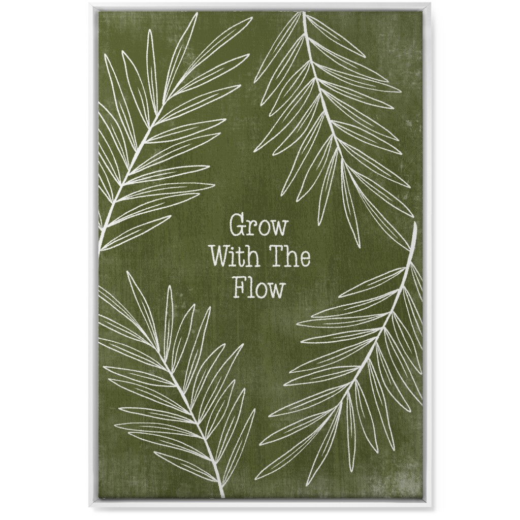 Grow With the Flow - Green Wall Art, White, Single piece, Canvas, 24x36, Green