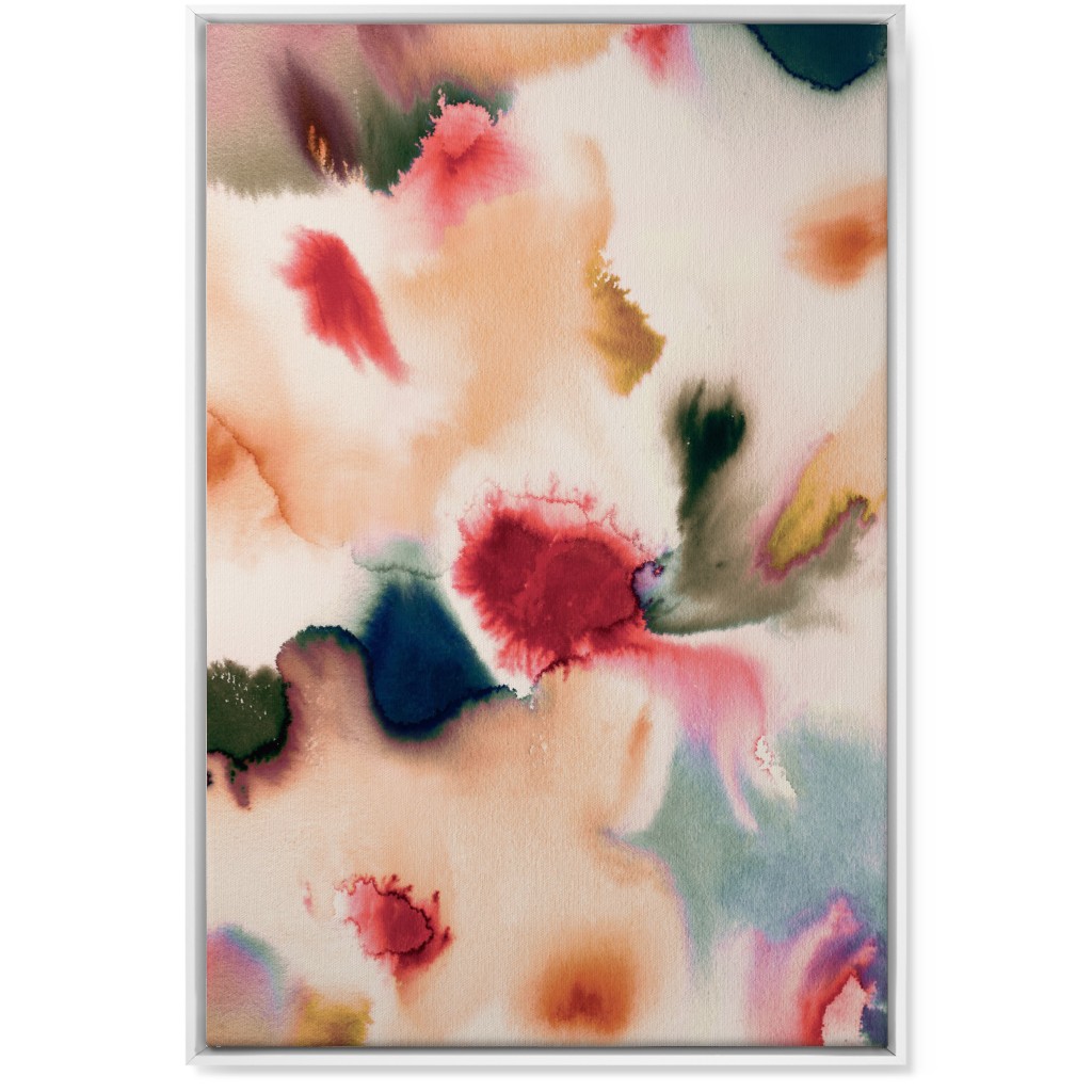 Abstract Watercolor - Warm Wall Art, White, Single piece, Canvas, 24x36, Pink, Bright Pink