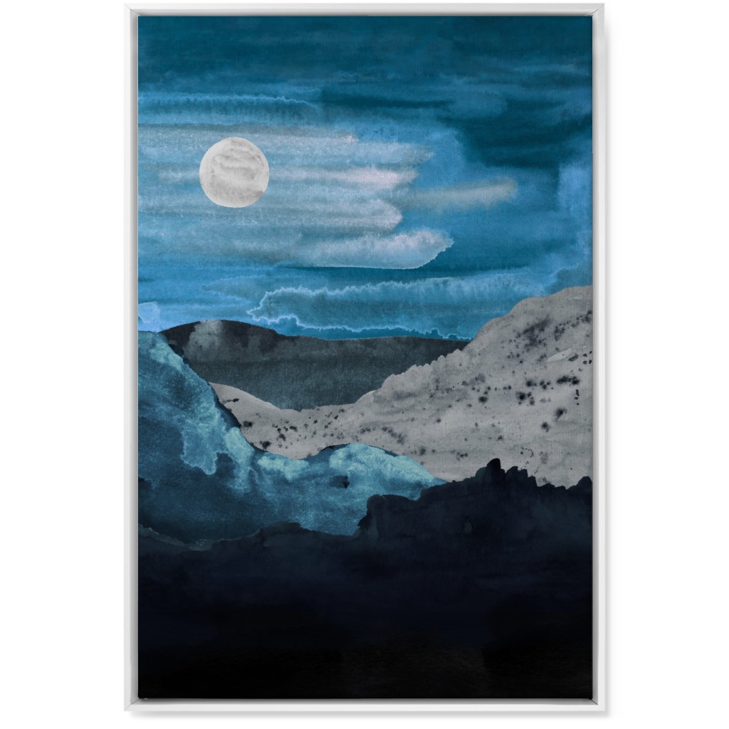 Canyon Night Wall Art, White, Single piece, Canvas, 24x36, Blue, True Blue
