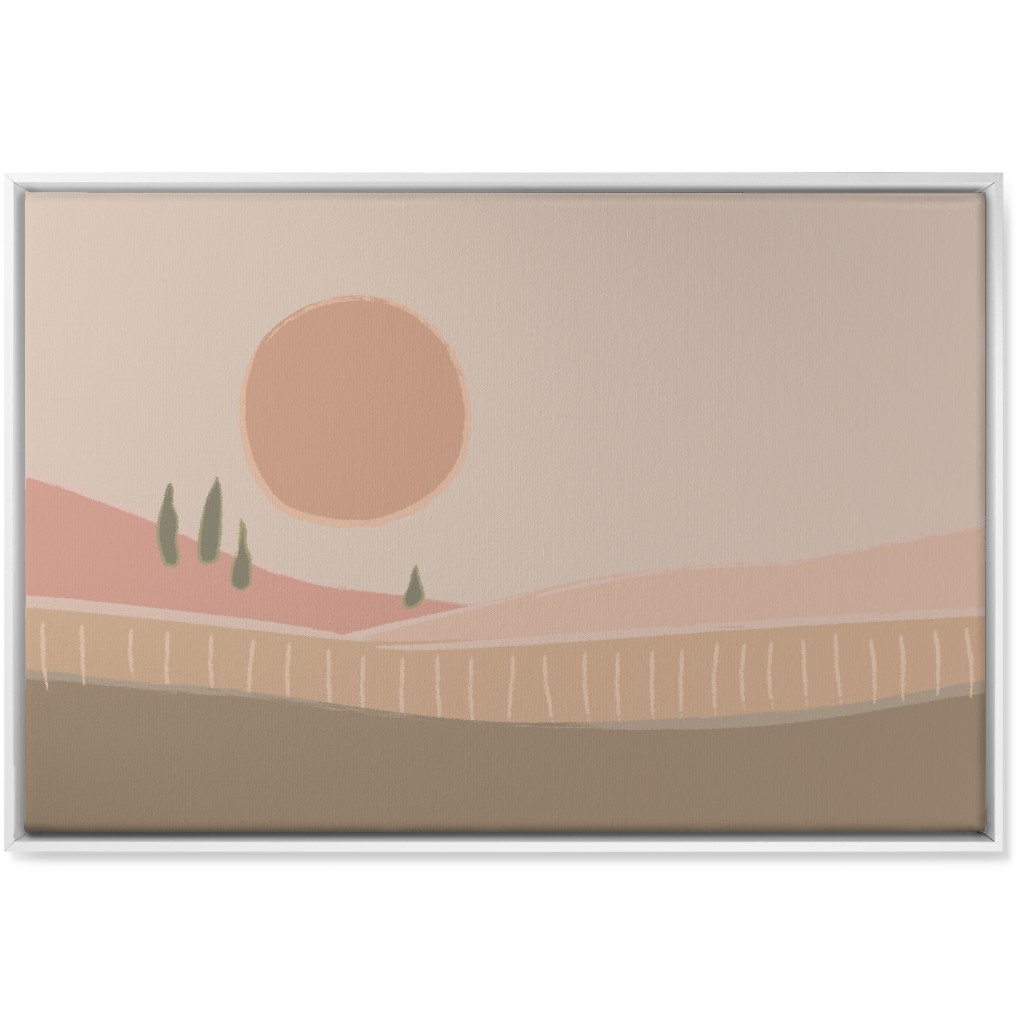 Simple Landscape Wall Art, White, Single piece, Canvas, 24x36, Pink