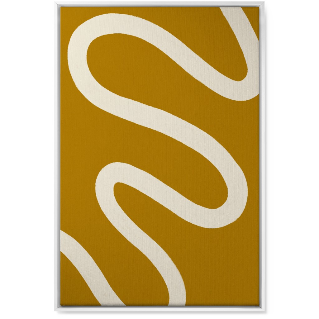 Tangled Brush Strokes Ii Wall Art, White, Single piece, Canvas, 24x36, Yellow