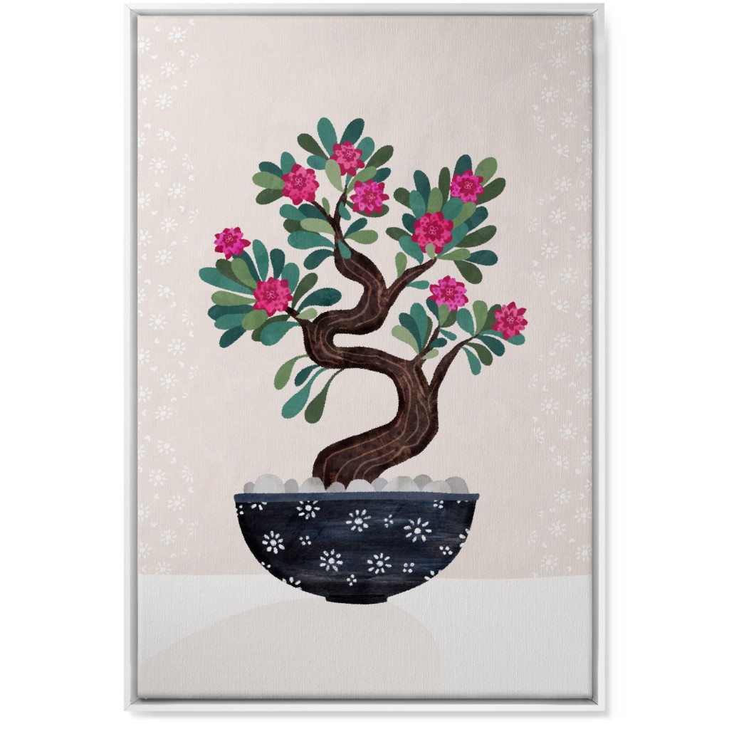 Bonsai - Pink Wall Art, White, Single piece, Canvas, 24x36, Pink