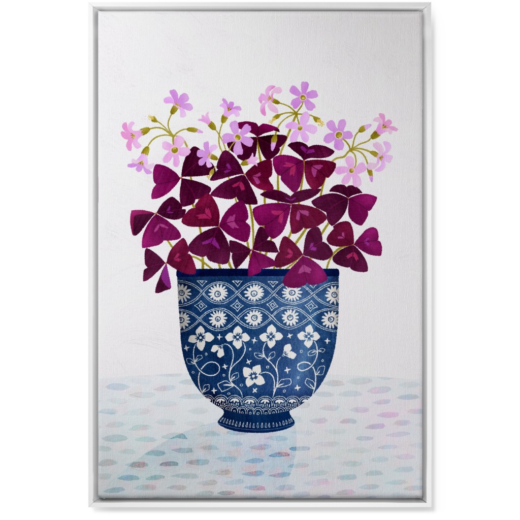 Oxalis Triangularis - Purple and Blue Wall Art, White, Single piece, Canvas, 24x36, Purple