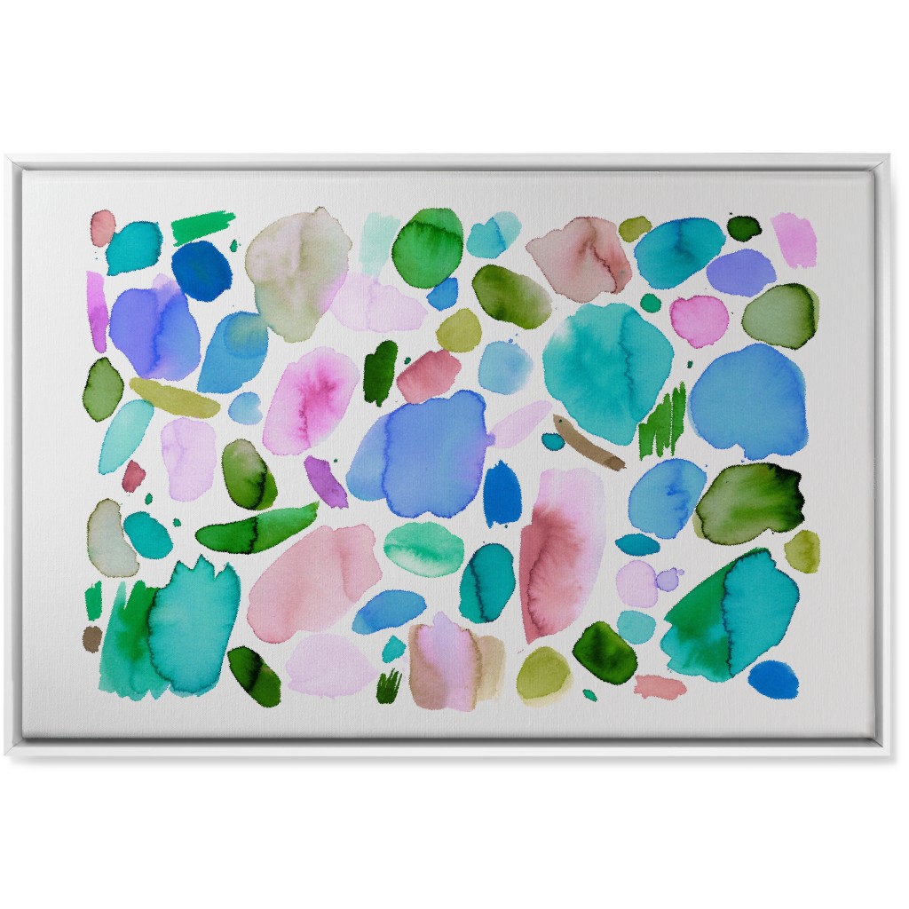 Summer Joy Watercolor Abstract Wall Art, White, Single piece, Canvas, 24x36, Multicolor